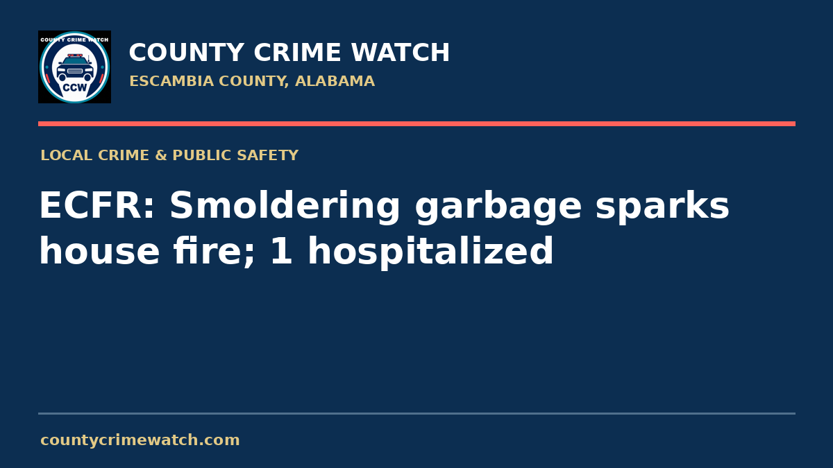 ECFR: Smoldering garbage sparks house fire; 1 hospitalized