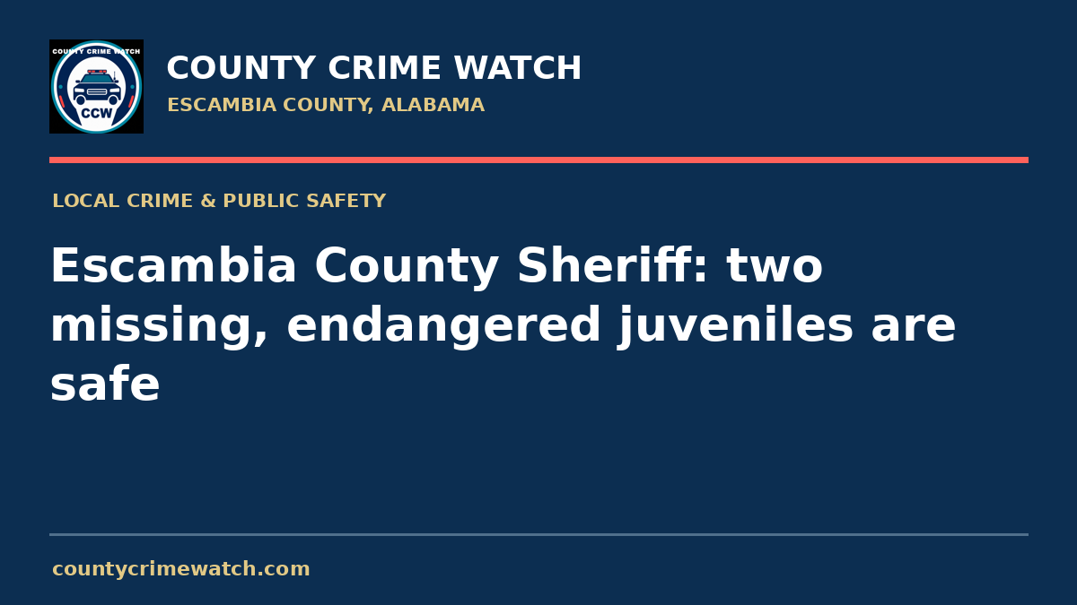 Escambia County Sheriff: two missing, endangered juveniles are safe