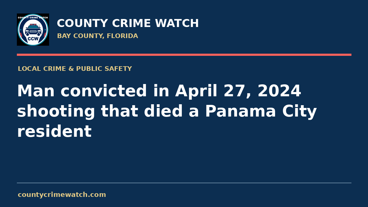 Man convicted in April 27, 2024 shooting that died a Panama City resident