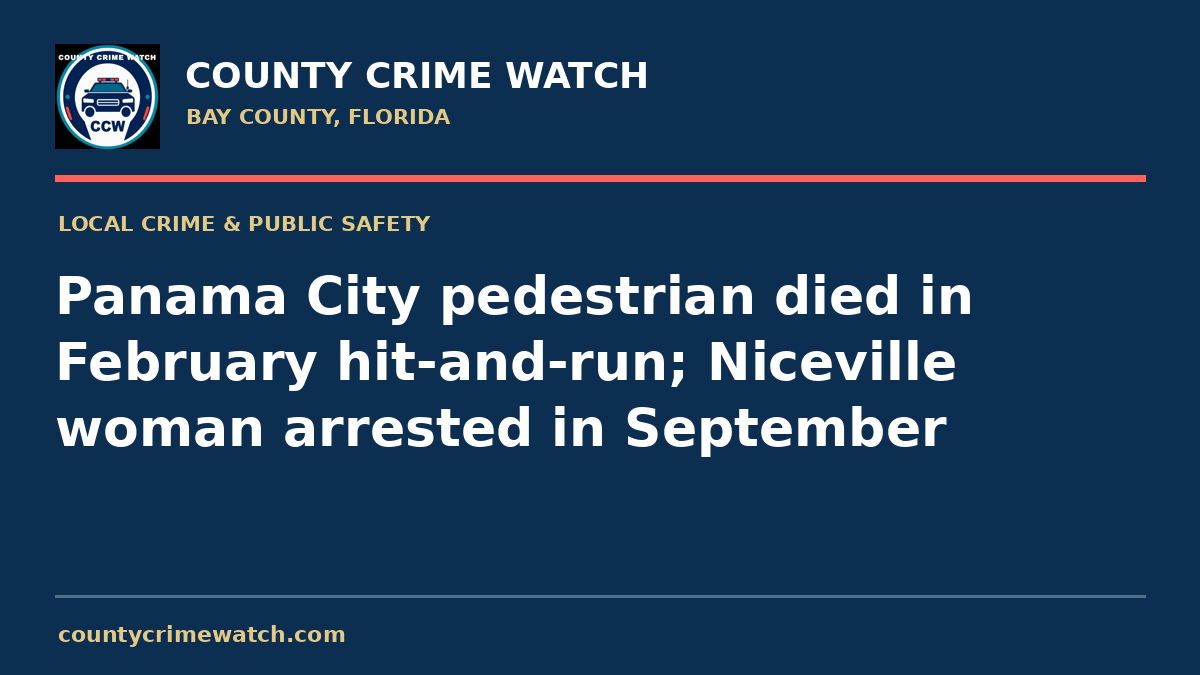 Panama City pedestrian died in February hit-and-run; Niceville woman arrested in September