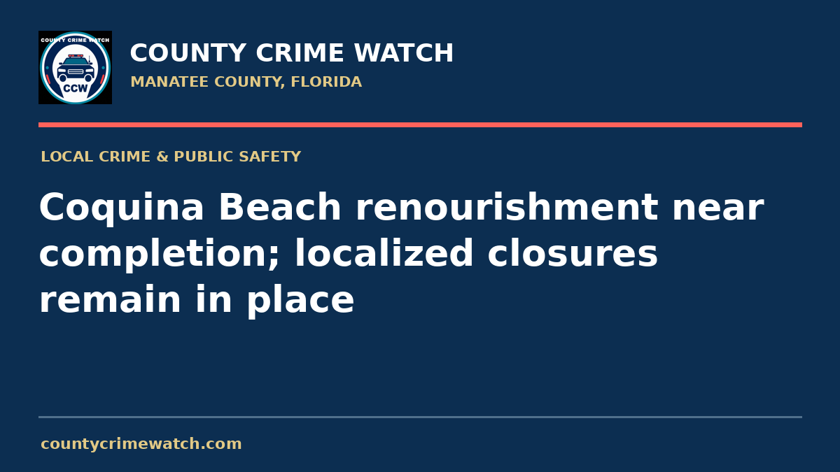 Coquina Beach renourishment near completion; localized closures remain in place
