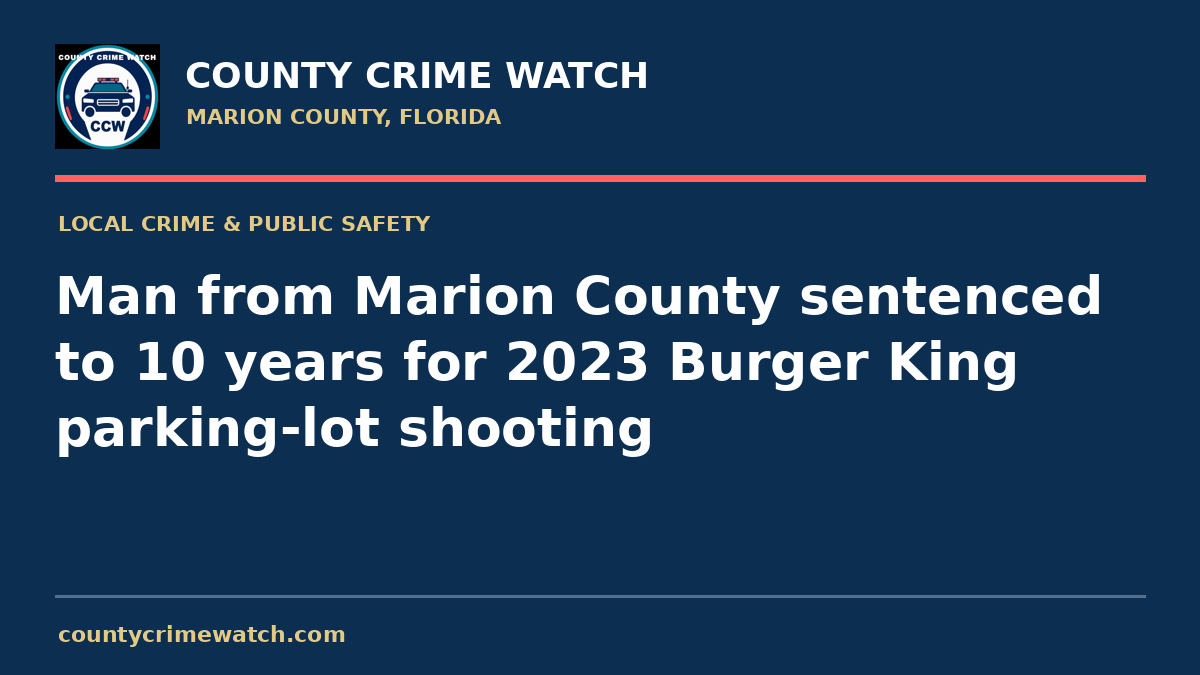 Man from Marion County sentenced to 10 years for 2023 Burger King parking-lot shooting