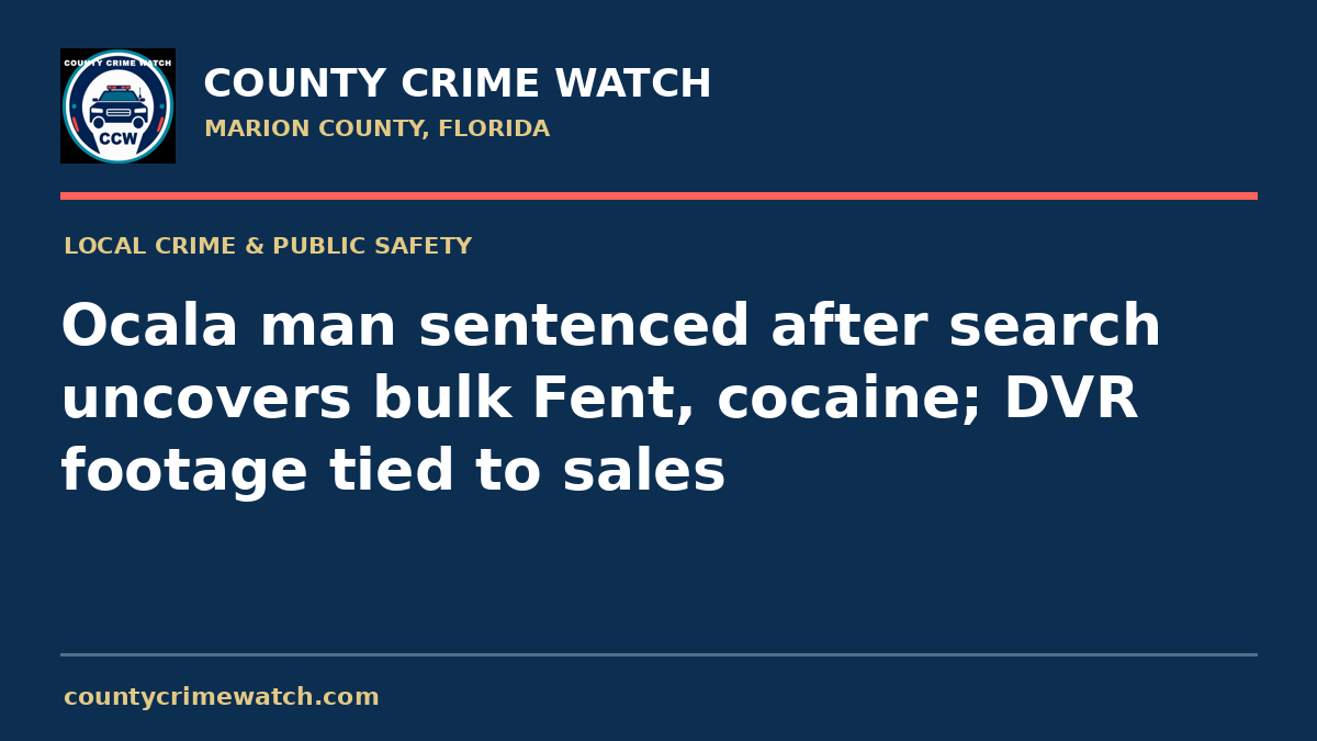 Ocala man sentenced after search uncovers bulk Fent, cocaine; DVR footage tied to sales