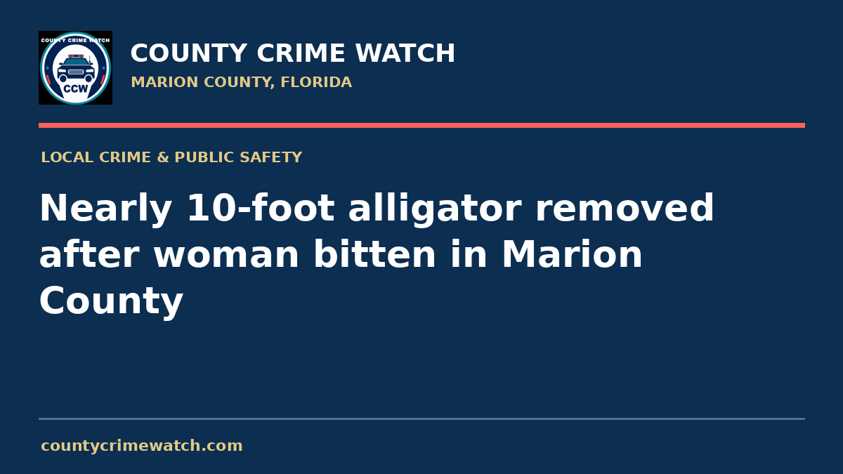 Nearly 10-foot alligator removed after woman bitten in Marion County