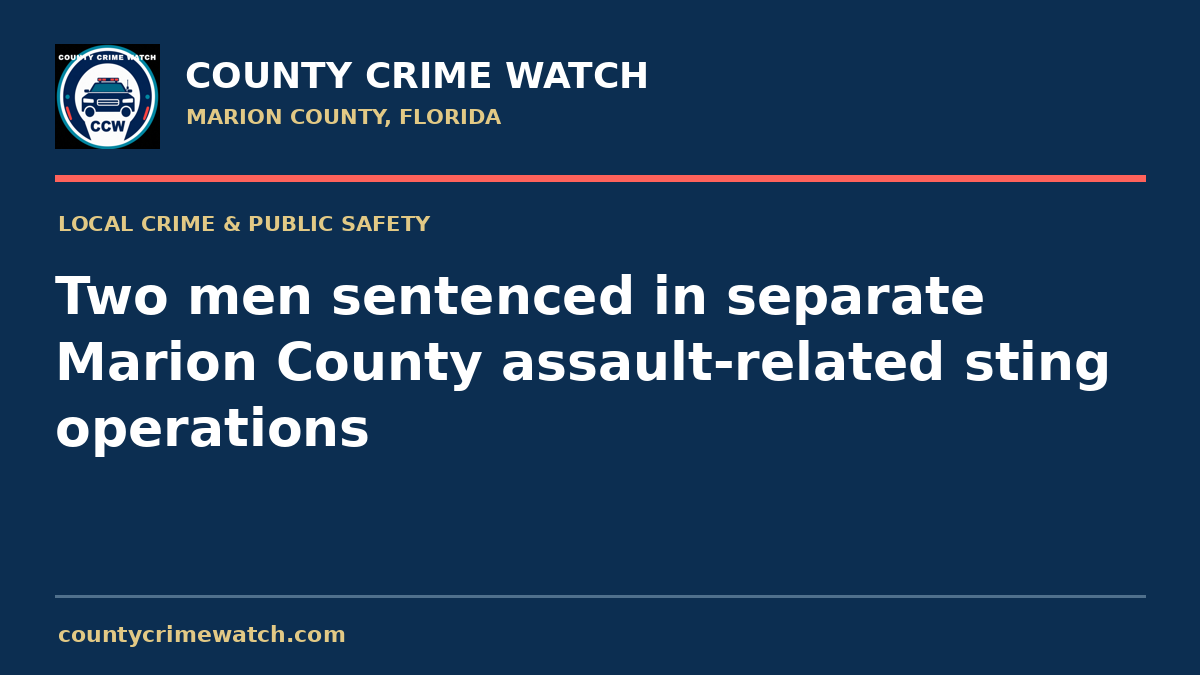 Two men sentenced in separate Marion County assault-related sting operations