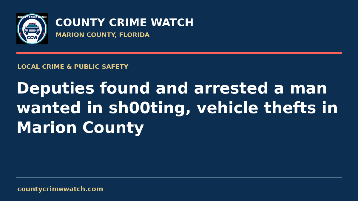 Deputies found and arrested a man wanted in sh00ting, vehicle thefts in Marion County