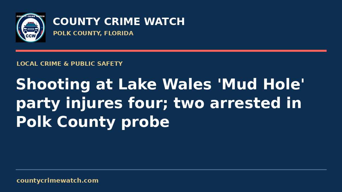 Shooting at Lake Wales 'Mud Hole' party injures four; two arrested in Polk County probe