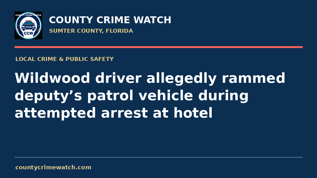Wildwood driver allegedly rammed deputy’s patrol vehicle during attempted arrest at hotel