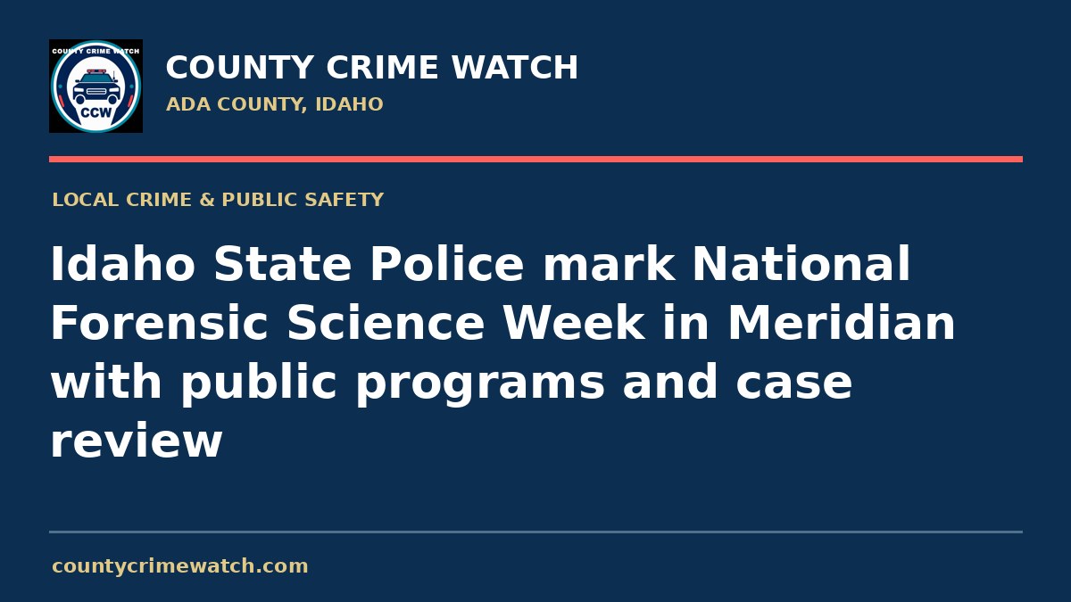 Idaho State Police mark National Forensic Science Week in Meridian with public programs and case review