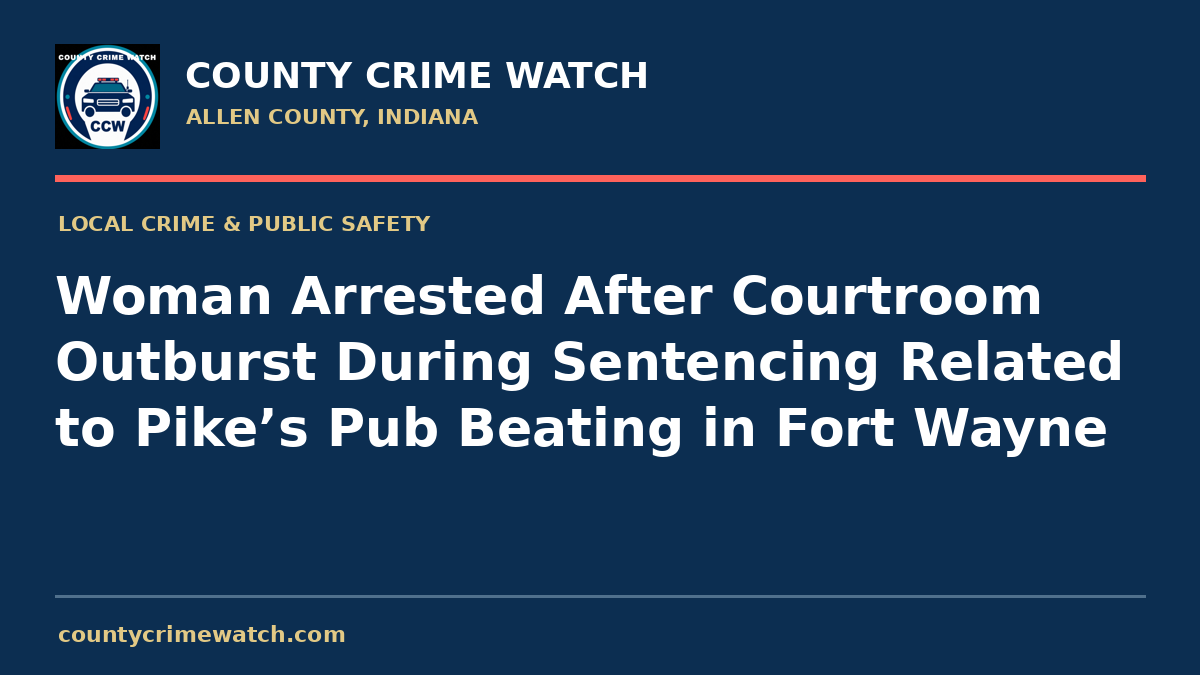 Woman Arrested After Courtroom Outburst During Sentencing Related to Pike’s Pub Beating in Fort Wayne