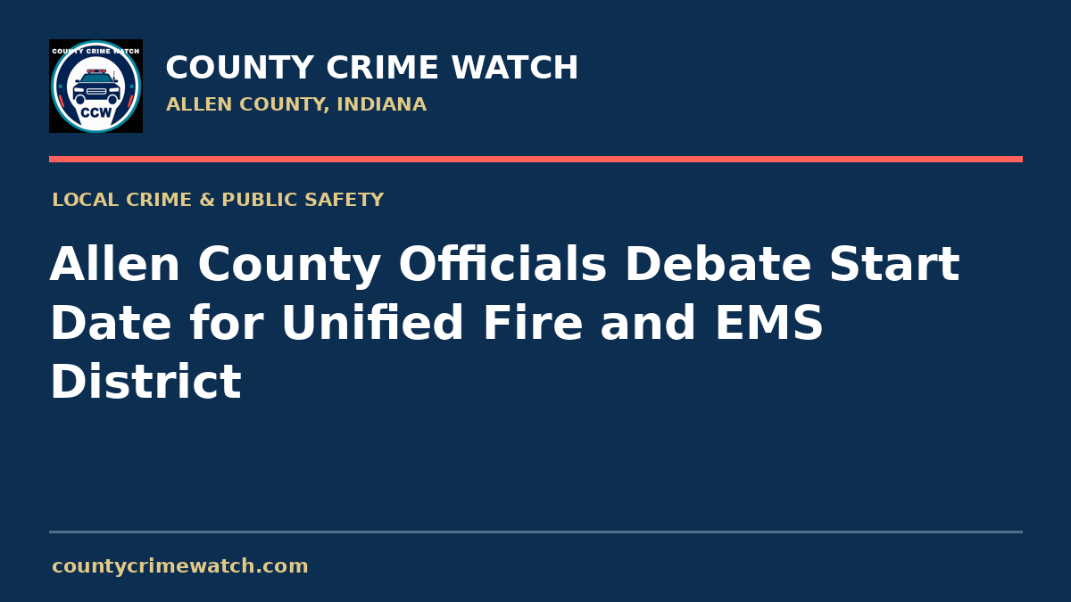 Allen County Officials Debate Start Date for Unified Fire and EMS District