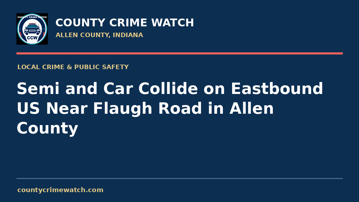 Semi and Car Collide on Eastbound US Near Flaugh Road in Allen County