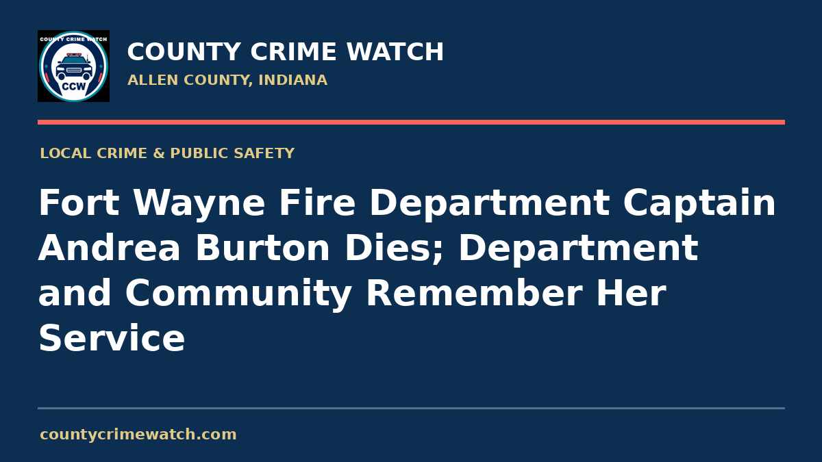 Fort Wayne Fire Department Captain Andrea Burton Dies; Department and Community Remember Her Service