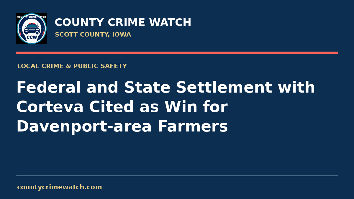Federal and State Settlement with Corteva Cited as Win for Davenport-area Farmers