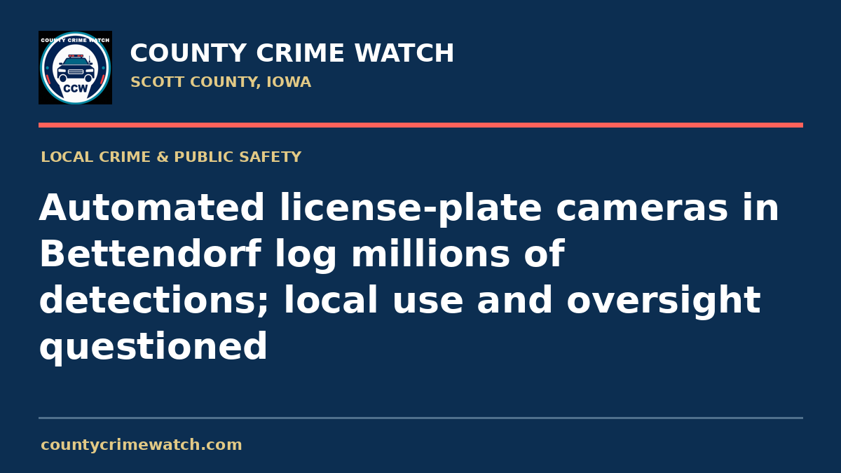 Automated license-plate cameras in Bettendorf log millions of detections; local use and oversight questioned