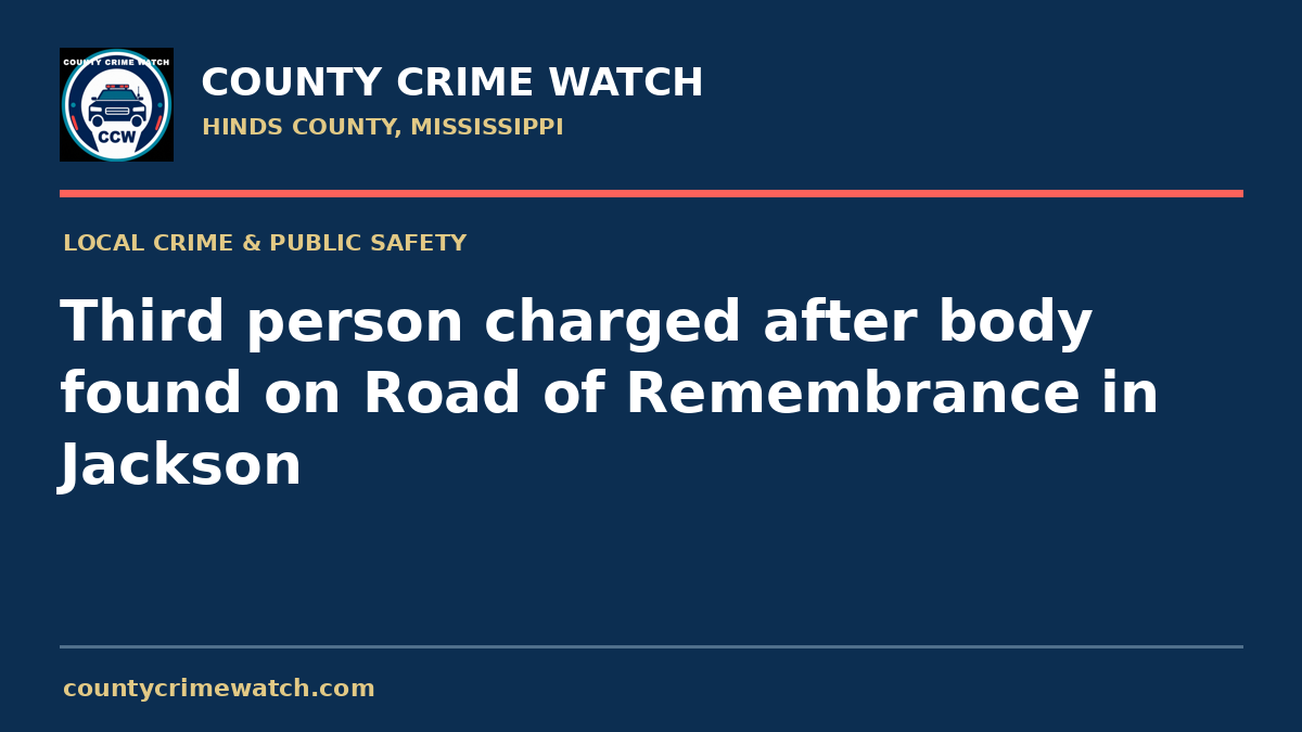 Third person charged after body found on Road of Remembrance in Jackson