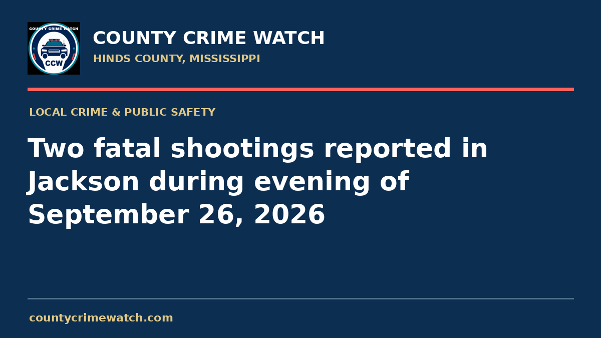 Two fatal shootings reported in Jackson during evening of September 26, 2026