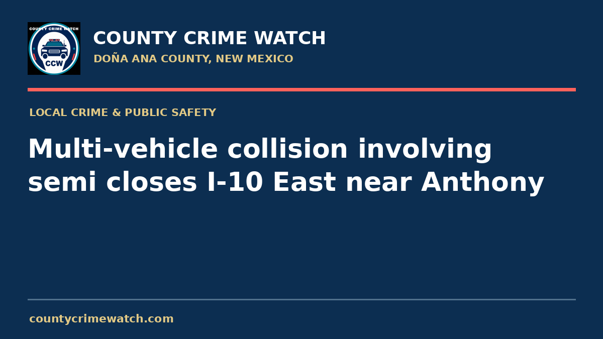 Multi-vehicle collision involving semi closes I-10 East near Anthony