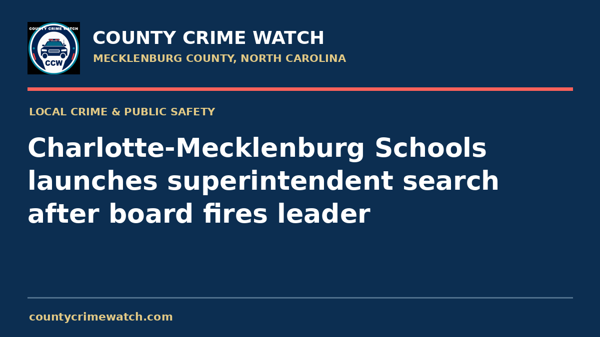 Charlotte-Mecklenburg Schools launches superintendent search after board fires leader