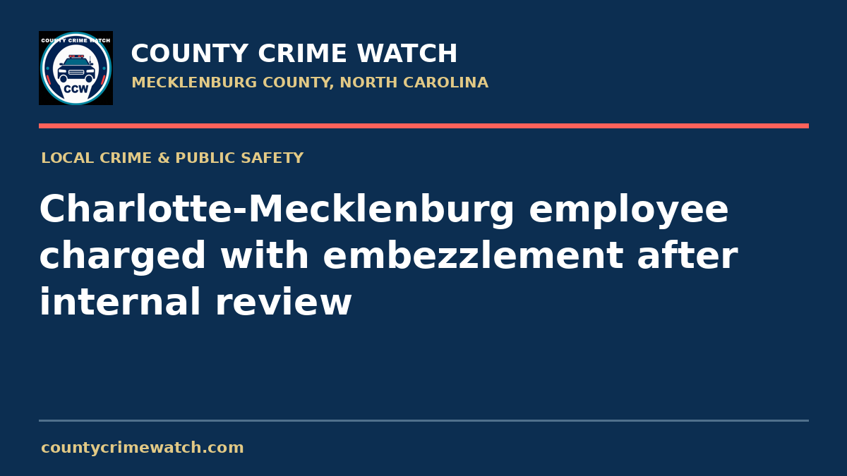 Charlotte-Mecklenburg employee charged with embezzlement after internal review