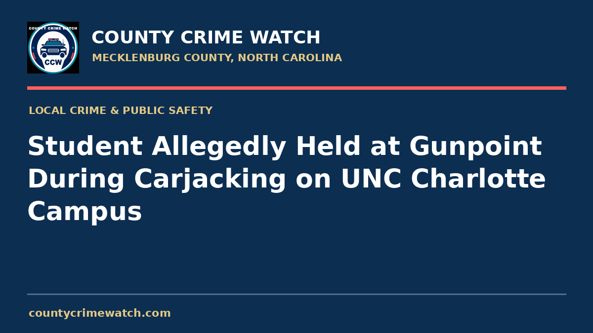 Student Allegedly Held at Gunpoint During Carjacking on UNC Charlotte Campus