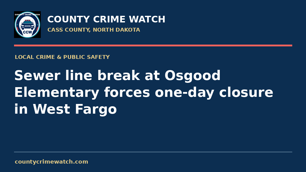 Sewer line break at Osgood Elementary forces one-day closure in West Fargo