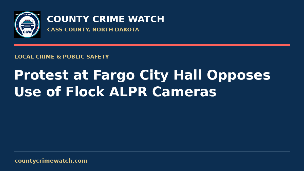 Protest at Fargo City Hall Opposes Use of Flock ALPR Cameras