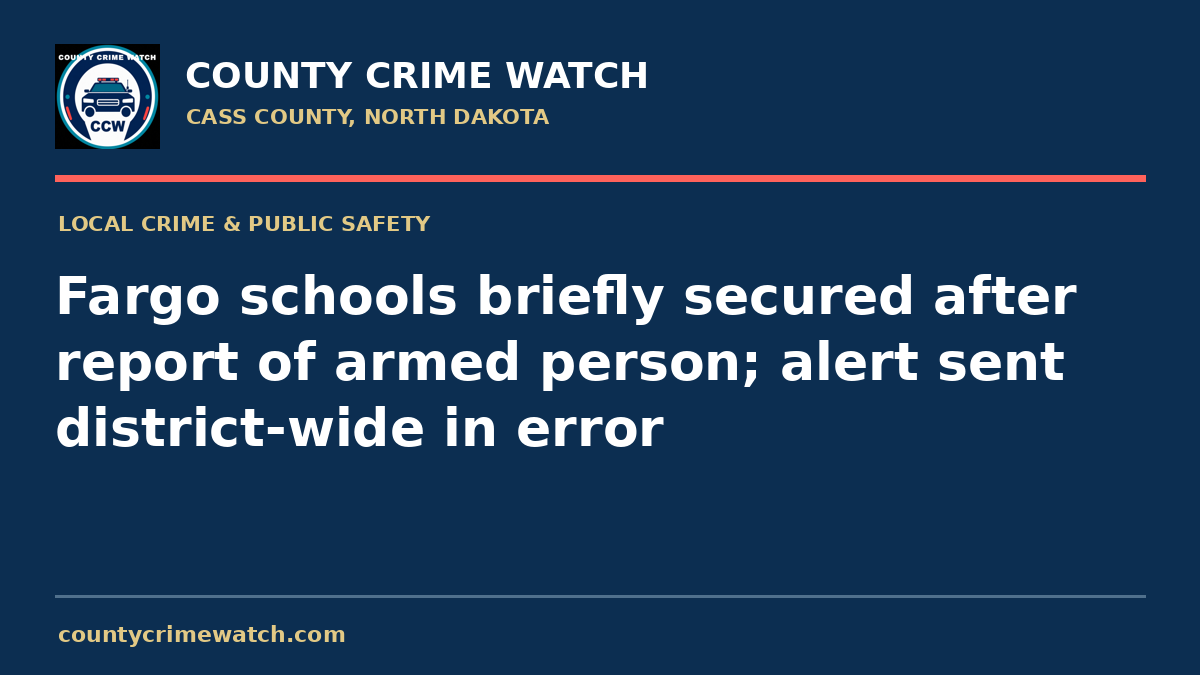 Fargo schools briefly secured after report of armed person; alert sent district-wide in error