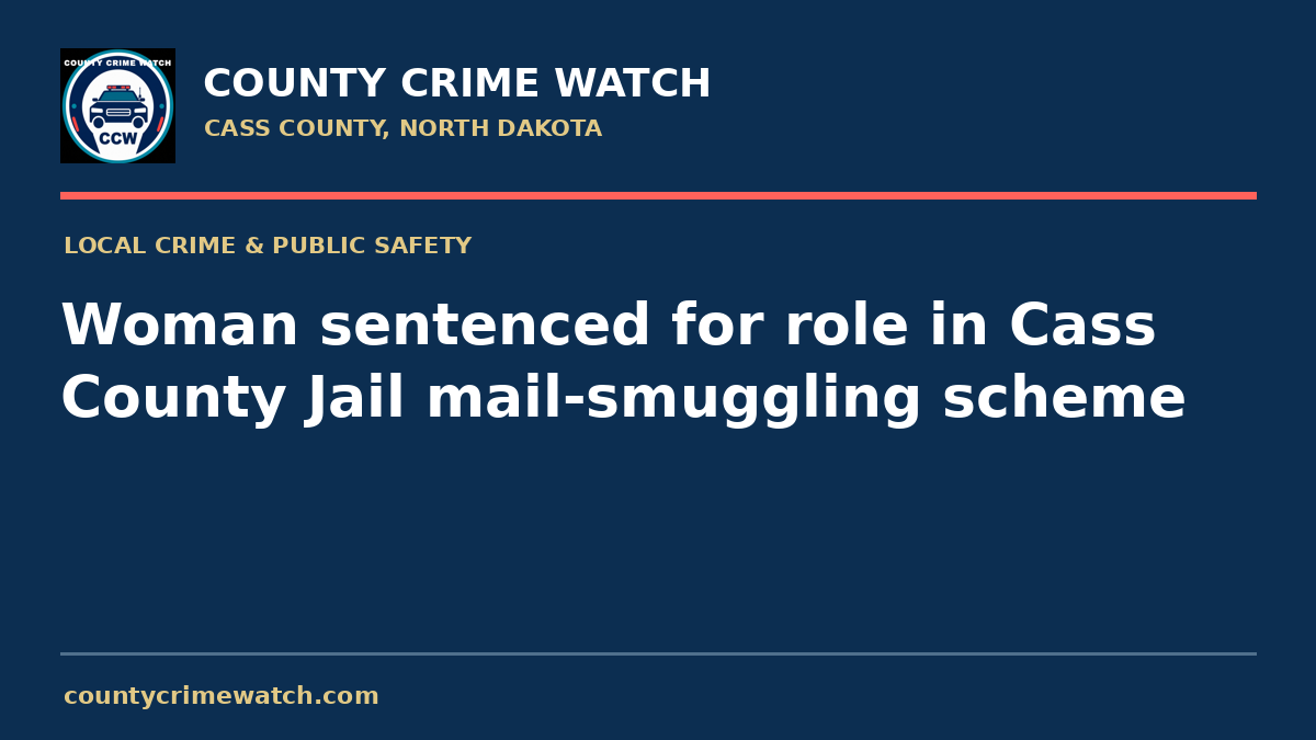 Woman sentenced for role in Cass County Jail mail-smuggling scheme