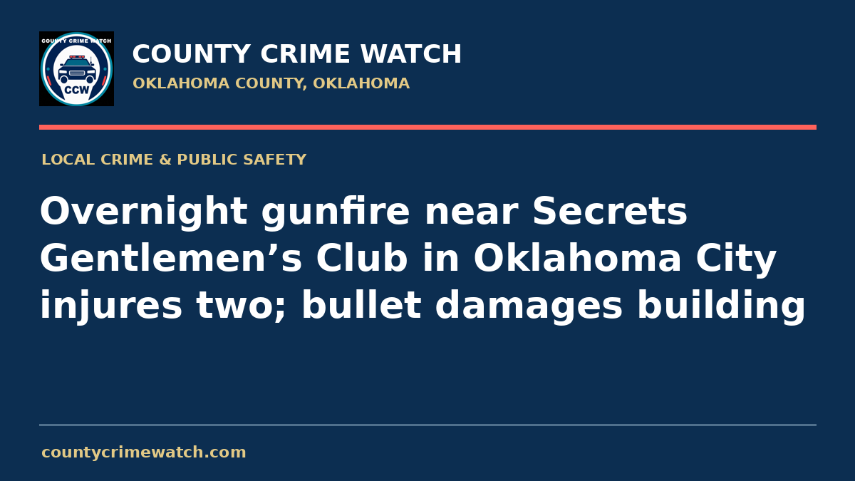 Overnight gunfire near Secrets Gentlemen’s Club in Oklahoma City injures two; bullet damages building