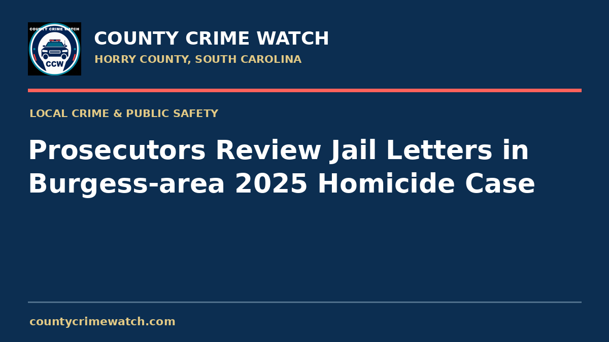 Prosecutors Review Jail Letters in Burgess-area 2025 Homicide Case