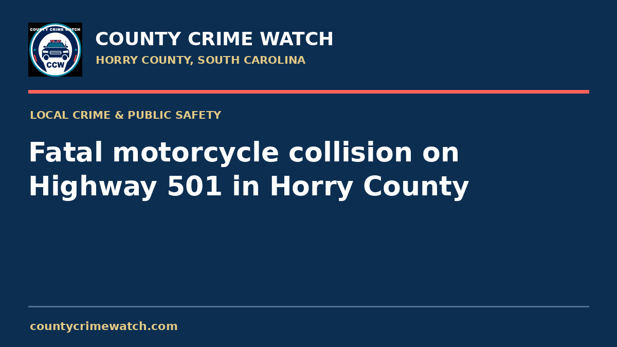 Fatal motorcycle collision on Highway 501 in Horry County