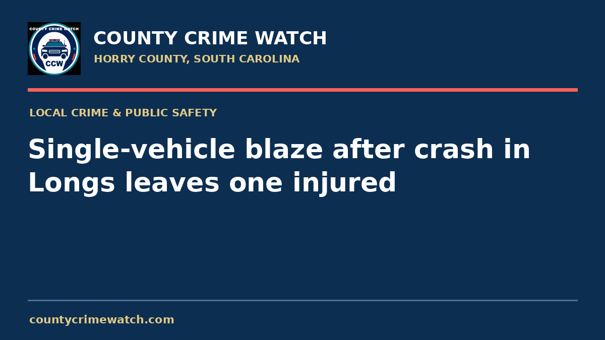 Single-vehicle blaze after crash in Longs leaves one injured