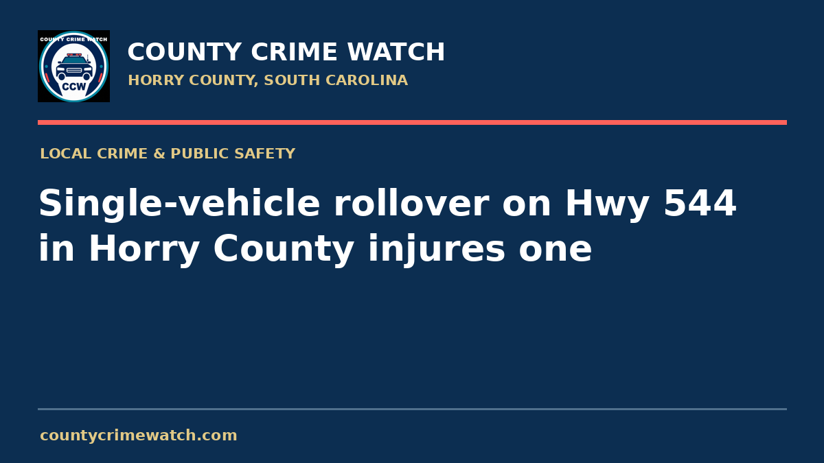 Single-vehicle rollover on Hwy 544 in Horry County injures one