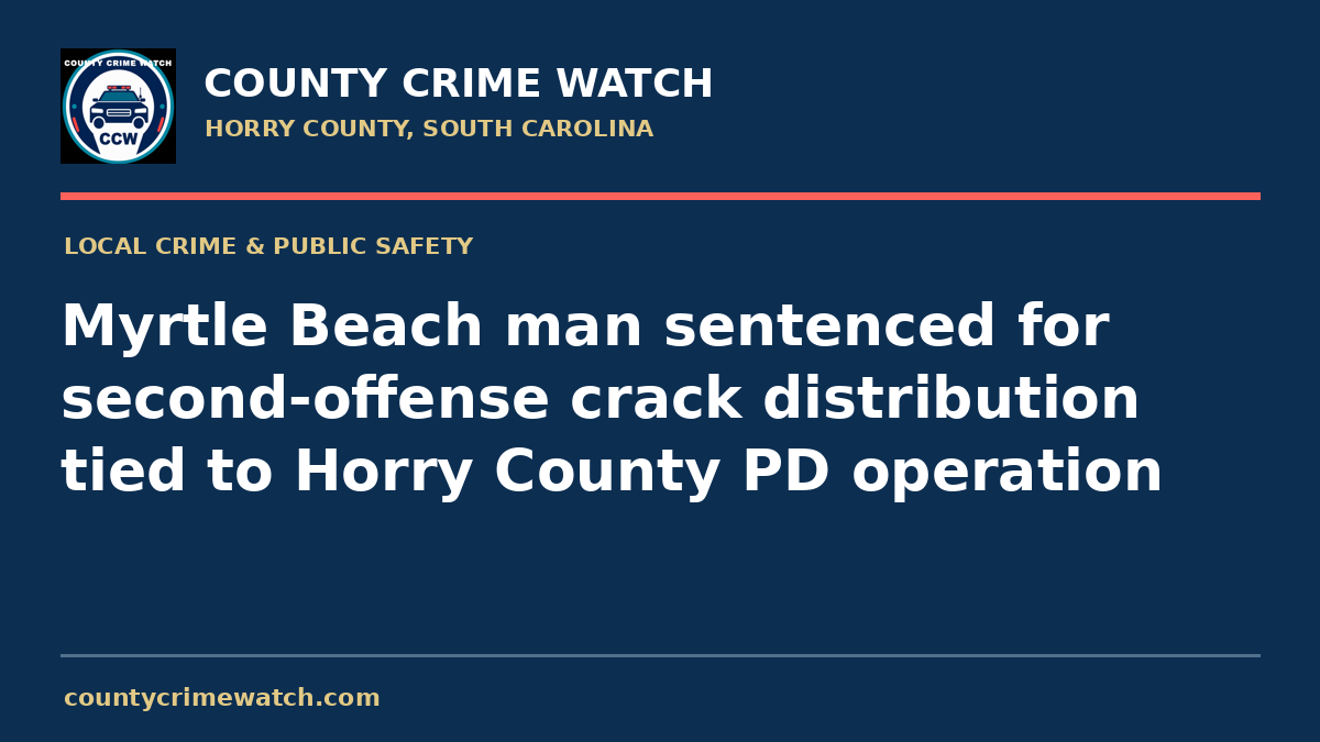 Myrtle Beach man sentenced for second-offense crack distribution tied to Horry County PD operation