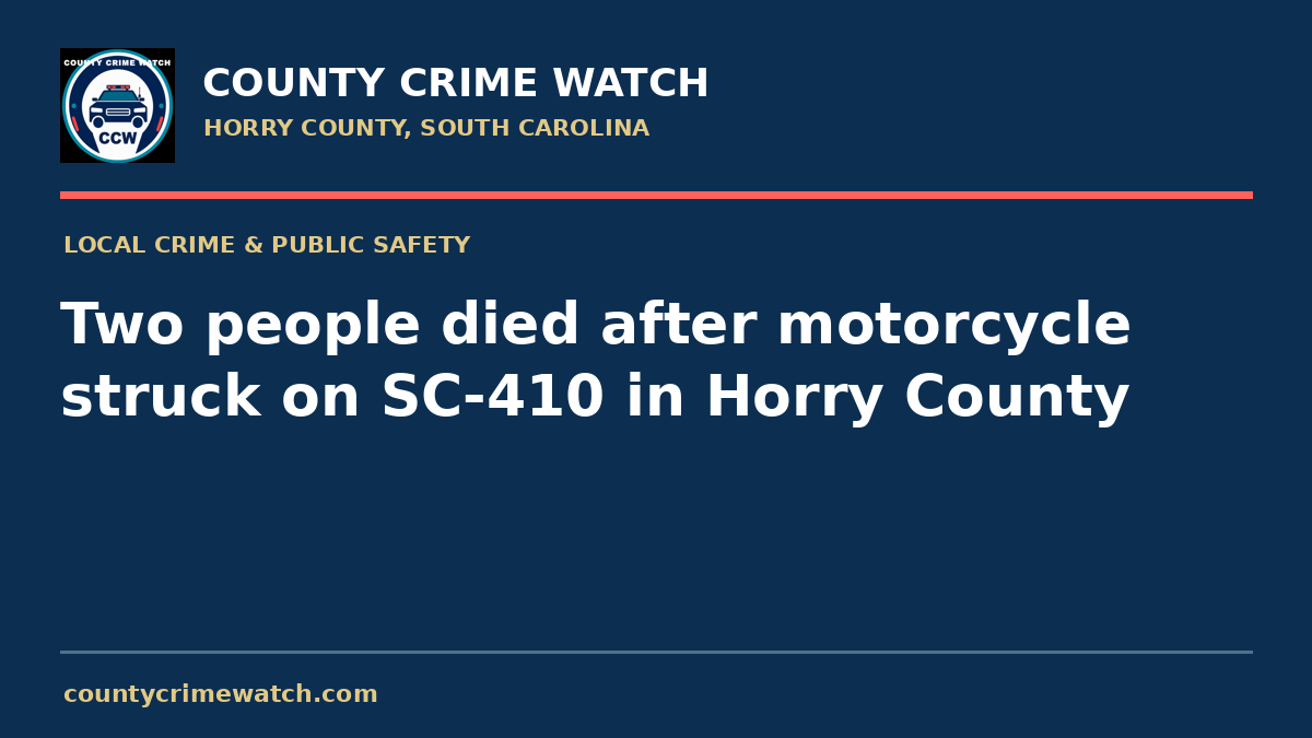 Two people died after motorcycle struck on SC‑410 in Horry County