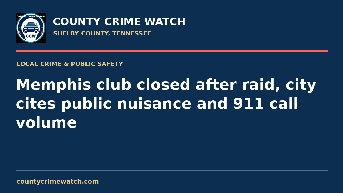 Memphis club closed after raid, city cites public nuisance and 911 call volume