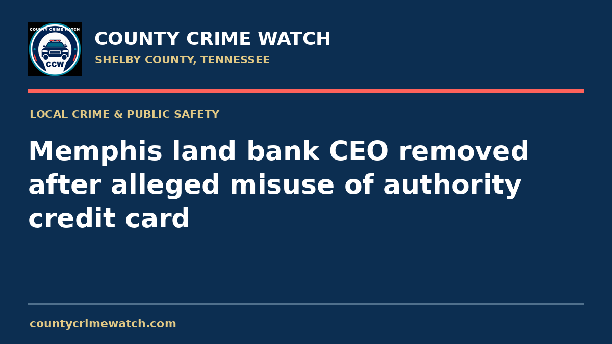 Memphis land bank CEO removed after alleged misuse of authority credit card