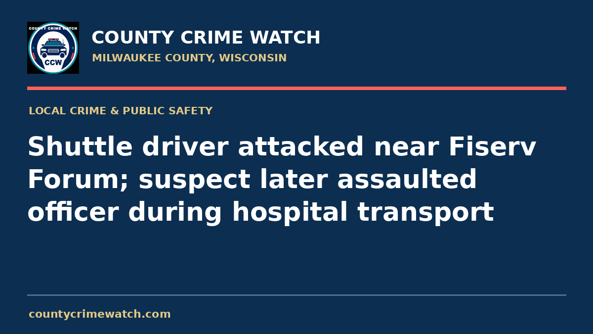 Shuttle driver attacked near Fiserv Forum; suspect later assaulted officer during hospital transport