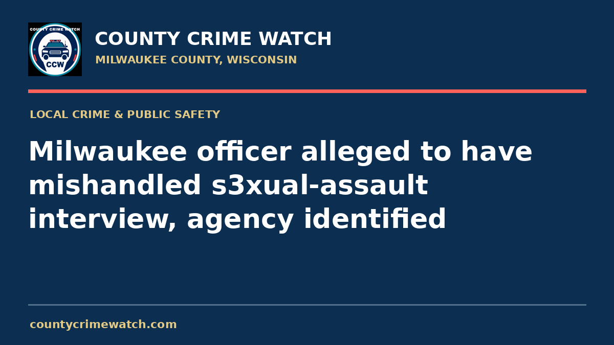 Milwaukee officer alleged to have mishandled s3xual-assault interview, agency identified