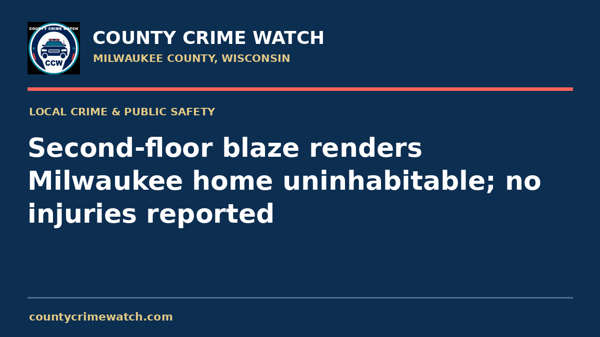 Second-floor blaze renders Milwaukee home uninhabitable; no injuries reported