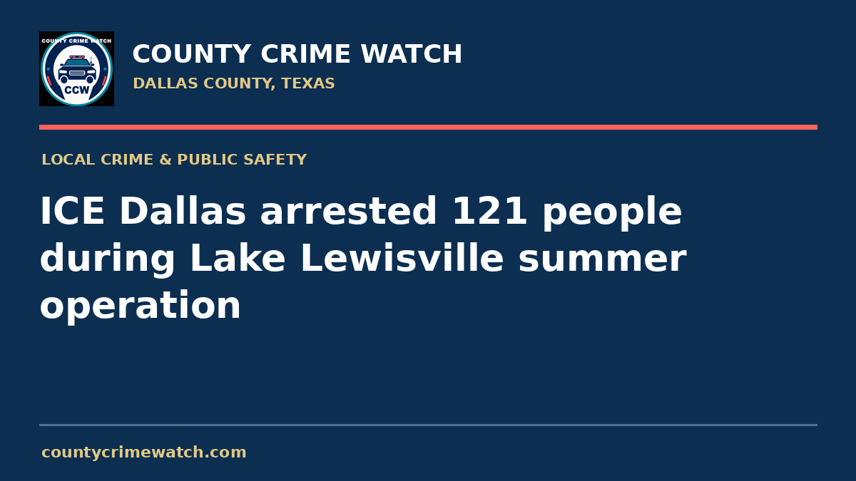 ICE Dallas arrested 121 people during Lake Lewisville summer operation