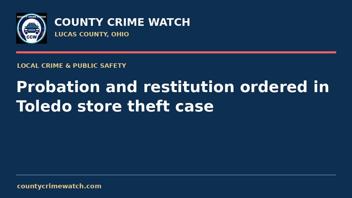 Probation and restitution ordered in Toledo store theft case