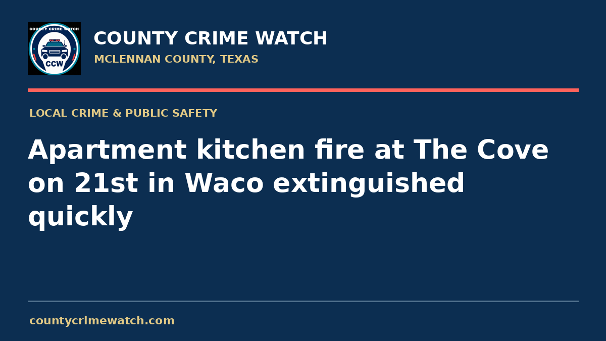 Apartment kitchen fire at The Cove on 21st in Waco extinguished quickly