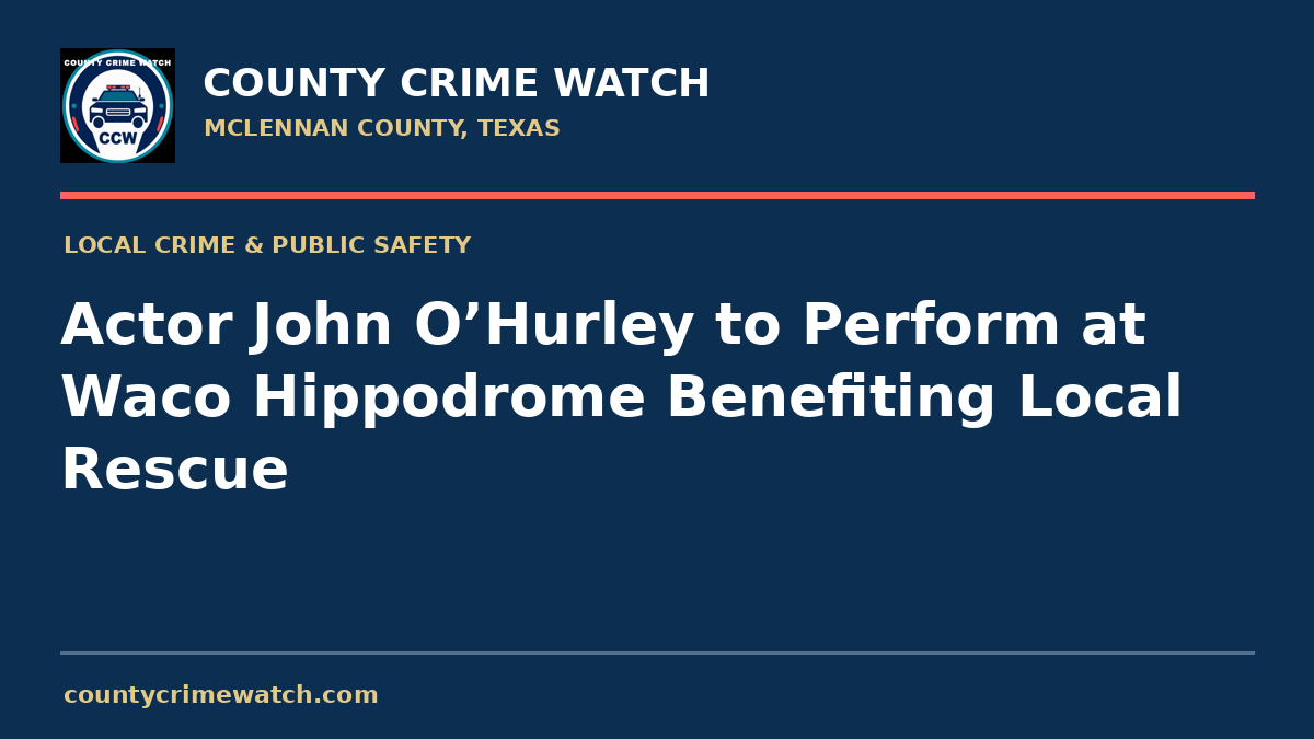 Actor John O’Hurley to Perform at Waco Hippodrome Benefiting Local Rescue
