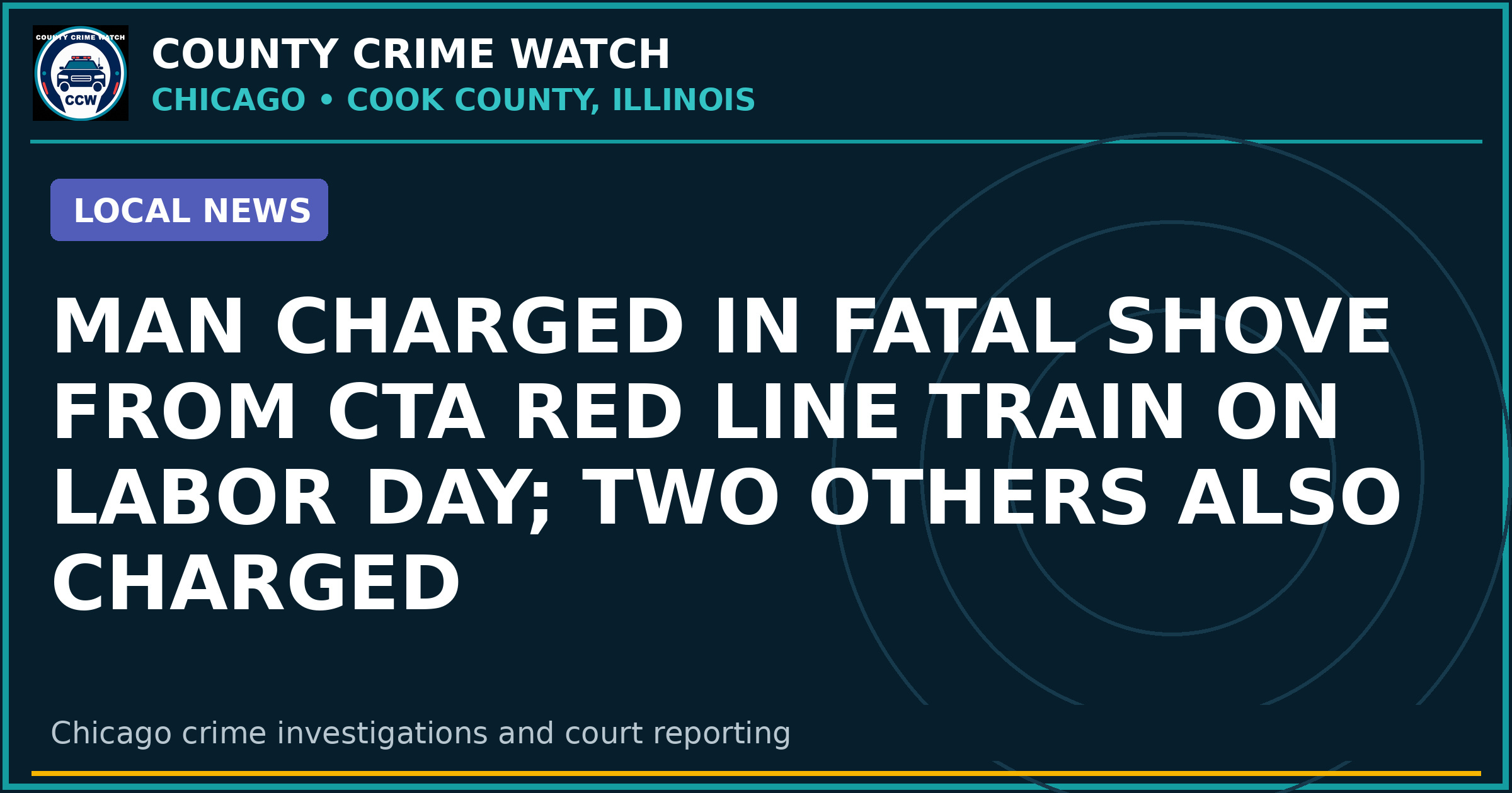 Man charged in fatal shove from CTA Red Line train on Labor Day; two others also charged