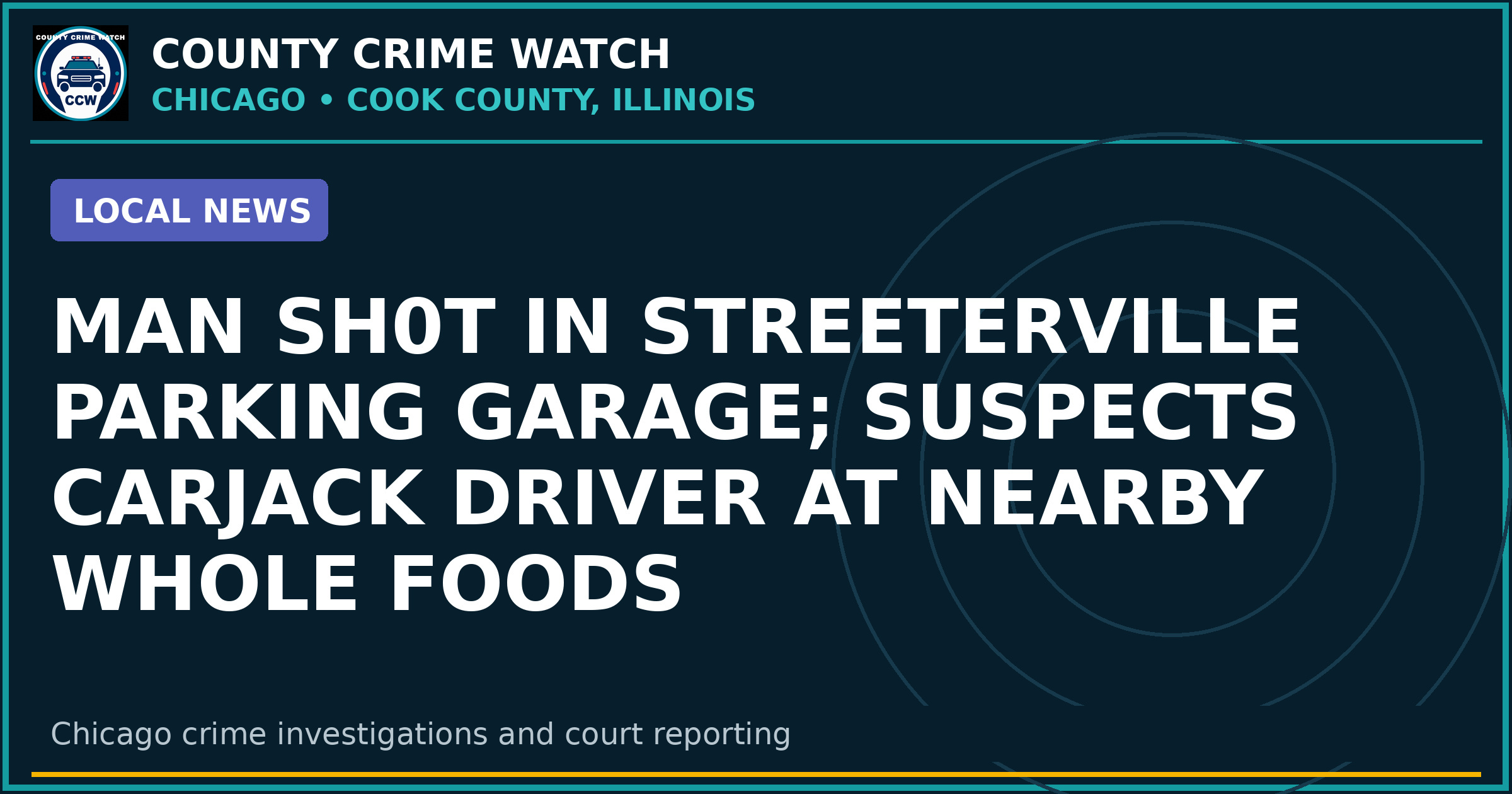 Man shot in Streeterville parking garage; suspects carjack driver at nearby Whole Foods