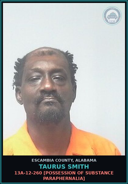 CCW arrest card for Taurus Smith in Escambia County: 15-10-43 [Alias Writ of Arrest]