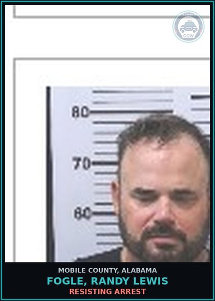 CCW arrest card for FOGLE, RANDY LEWIS in Mobile County: DOMESTIC VIOLENCE 3rd/ CRIMINAL MISCHIEF 2nd