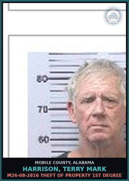 CCW arrest card for HARRISON, TERRY MARK in Mobile County: M26-07-2131 RECEIVING STOLEN PROPERTY 1ST DEGREE